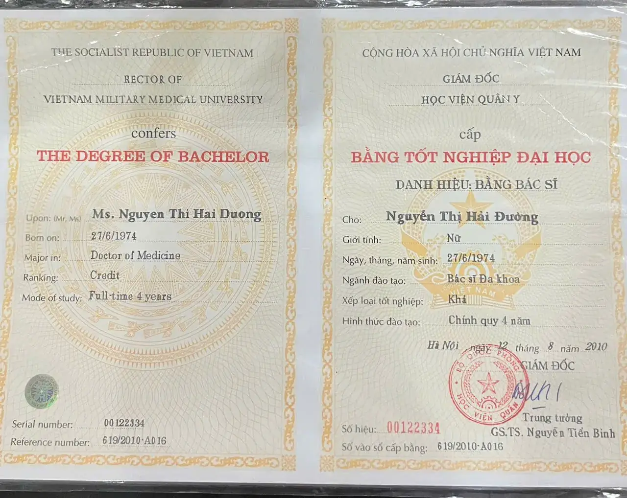 Bằng tốt nghiệp Bác sĩ